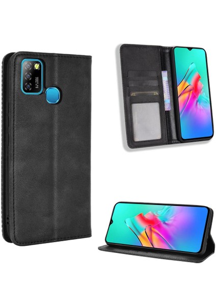 Infinix Sıcak 10 Lite Manyetik Kapatma Pu Deri Cüzdan Için Kılıf (Yurt Dışından)