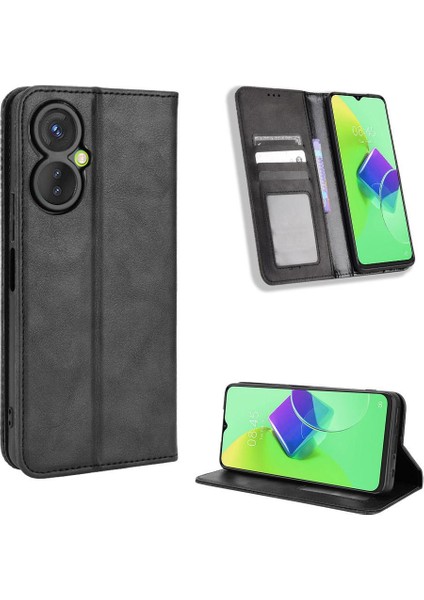 Tecno Spark 9 Pro Manyetik Kapatma Pu Deri Cüzdan Için Kılıf (Yurt Dışından)