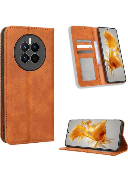 Huawei Mate 50 Için Kılıf Manyetik Kapatma Cüzdan Pu Deri (Yurt Dışından)