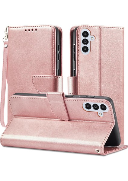 Kart Tutucu Kickstand Manyetik Karbon ile Samsung Galaxy A34 5g Için Kılıf (Yurt Dışından)
