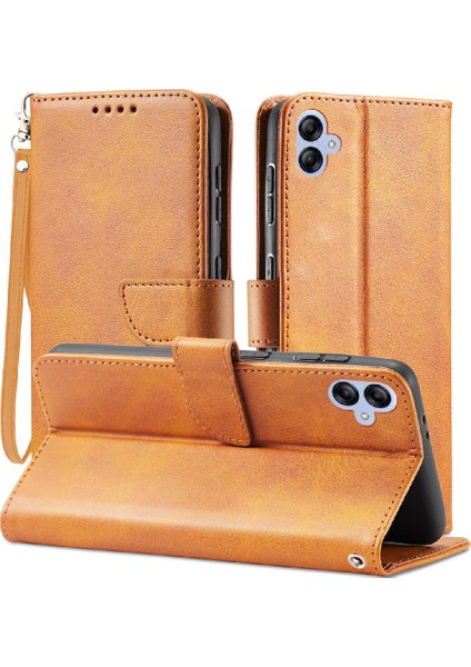 Samsung Galaxy A04E Için Kılıf Tam Koruma Deri Folio Flip Case Fiber (Yurt Dışından)