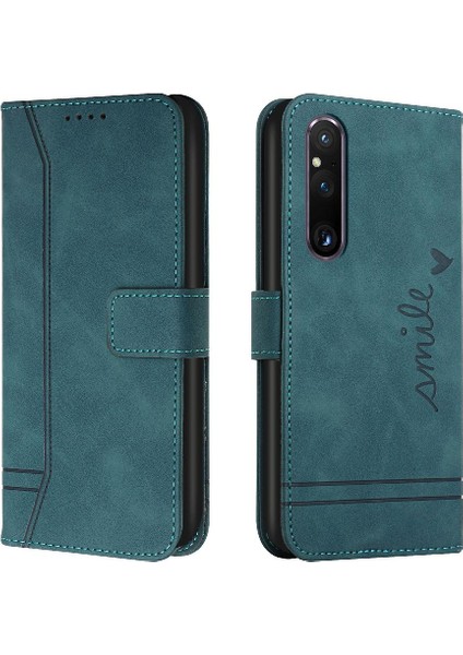 Sony Xperia 1 V Manyetik Kapatma Flip Folio Cüzdan Pu Kart Için Telefon Kılıfı (Yurt Dışından)