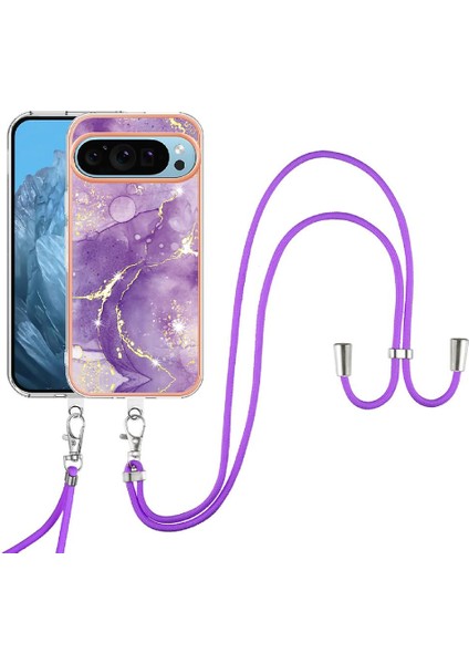 Google Piksel 9 Tampon Anti-Scratch Yumuşak Mermer Crossbody Kordon Için Kılıf (Yurt Dışından) modelleri