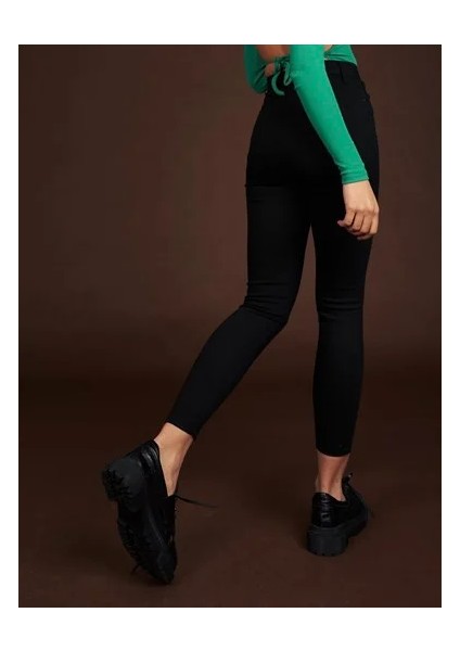 Yuksek Bel Dar Paca 5 Cep Gabardın Pantolon