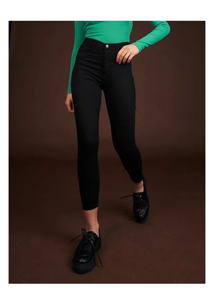 Yuksek Bel Dar Paca 5 Cep Gabardın Pantolon fırsatları