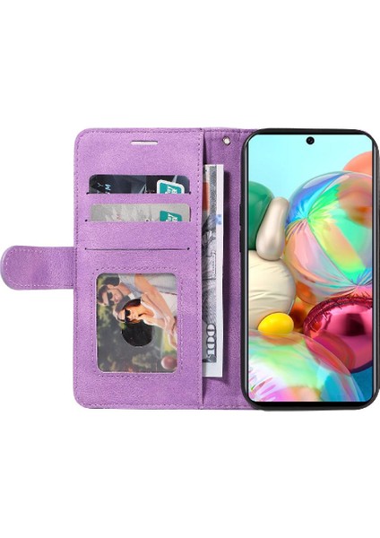Kart Yuvası Standı Iki Renkli Dikiş ile Samsung Galaxy A71 4g Için Kılıf (Yurt Dışından) indirimleri