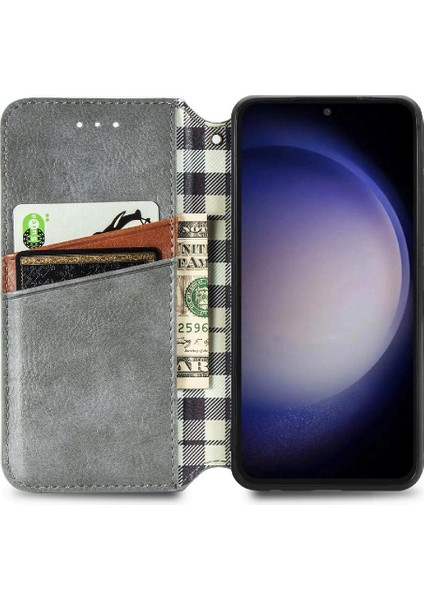 Samsung Galaxy S23FE Zarif Iş Deri Kılıf Cüzdan Flip (Yurt Dışından)