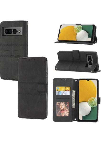 Google Piksel 7 Pro Için Flip Case Pu Deri Cüzdan Kılıf Darbeye (Yurt Dışından)
