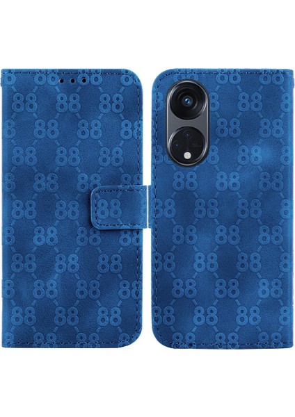 Telefon Kılıfı Için Oppo Oppo 8t 5g Kickstand Çift 8 Kabartmalı Pu Deri Kart (Yurt Dışından)