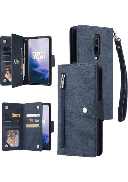 Oneplus 7 Pro Için Kılıf El Kayışı Kart Tutucu Kapak ile Manyetik Deri (Yurt Dışından)