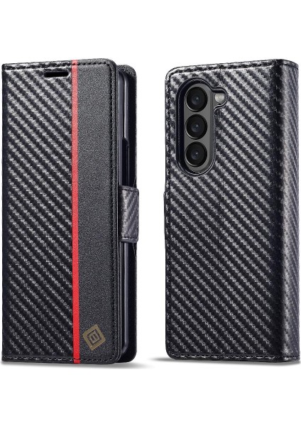 Samsung Galaxy Z Fold6 5g Manyetik Karbon Fiber Kart ile Flip Case (Yurt Dışından)