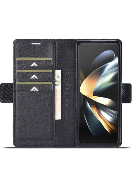 Samsung Galaxy Z Fold6 5g Manyetik Karbon Fiber Kart ile Flip Case (Yurt Dışından)