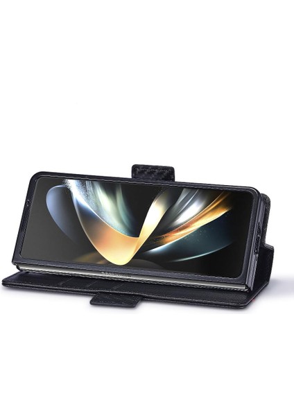 Samsung Galaxy Z Fold6 5g Manyetik Karbon Fiber Kart ile Flip Case (Yurt Dışından)