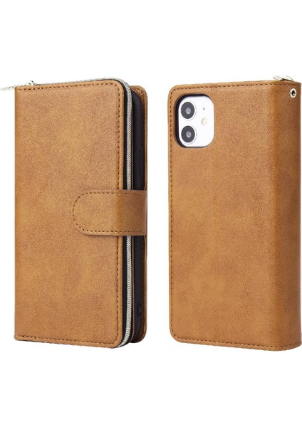 9 Kart Yuvaları Kart Tutucu Fermuar ile iphone 11 Pro Cüzdan Kılıf (Yurt Dışından)