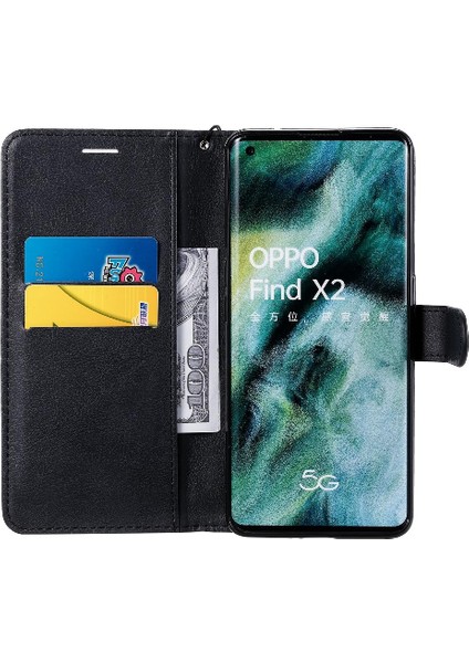 Kart Yuvası Yüksek Kaliteli Deri Klasik ile Oppo Bulmak X2 Için Flip Case (Yurt Dışından)