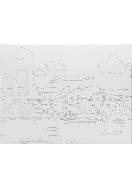 Sonnet Desenli Pres Tuval 30X40 cm Landscape-2 DK13701-B