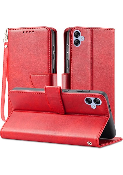 Samsung Galaxy A04E Için Kılıf Tam Koruma Deri Folio Flip Case Fiber (Yurt Dışından)