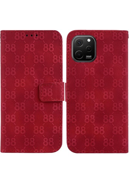 Telefon Kılıfı Için Huawei Nova Y61 Pu Deri Kart Tutucu Cüzdan Kapak Çift (Yurt Dışından)