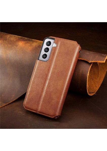 Samsung Galaxy S22 Artı Moda Tasarım Kapak Çevirin Deri Kılıf (Yurt Dışından)