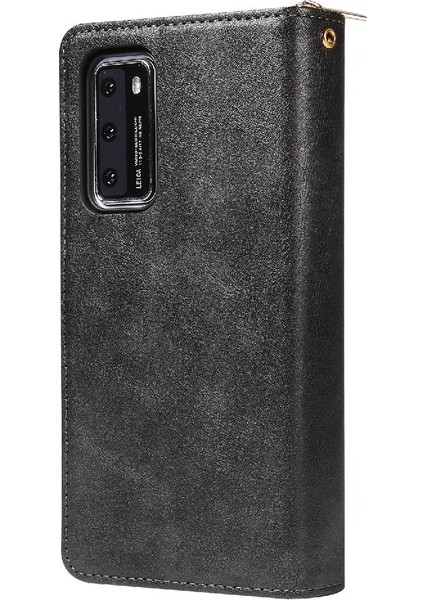 Huawei P40 Flip Kapak Için Kılıf ile El Kayışı Fermuar Cep Cüzdan Kılıf 9 (Yurt Dışından) indirimleri