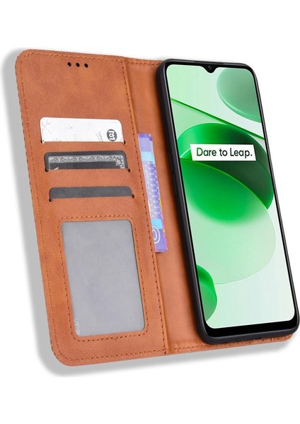 Realme C35 Pu Deri Manyetik Kapatma Cüzdan Için Kılıf (Yurt Dışından) modelleri