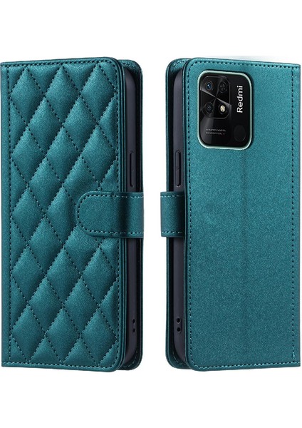 Telefon Kılıfı Için Xiaomi Redmi 10C Kafes Flip Folio Cüzdan El Kayışı (Yurt Dışından)