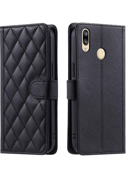 Huawei P20 Lite Için Telefon Kılıfı El Kayışı Flip Folio Cüzdan Kafes Kartı (Yurt Dışından)