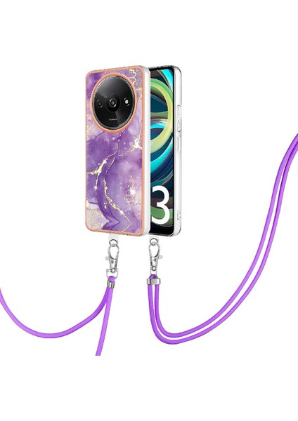 Xiaomi Redmi A3 Crossbody Kordon Askısı Tampon Mermer Yumuşak (Yurt Dışından)
