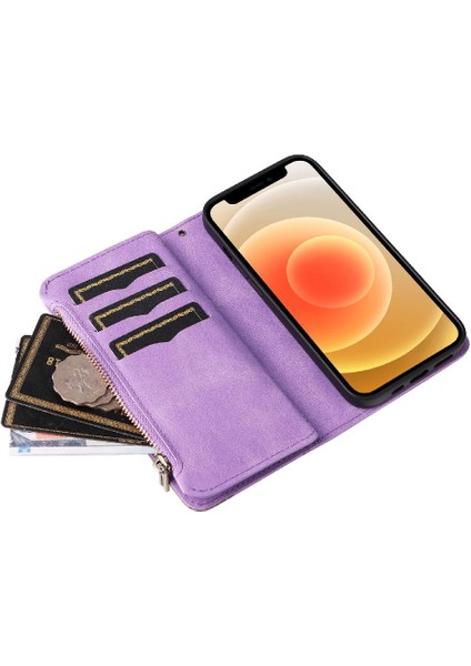 Kart Yuvası Standı Fermuar ile IPhone 12 Mini Kickstand Koruyucu Kılıf (Yurt Dışından) indirimleri