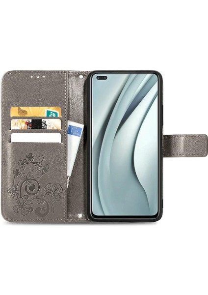 Infinix Not 8 Için Dört Yapraklı Yonca Deri Kılıf Kapak Kapak Kısa (Yurt Dışından)