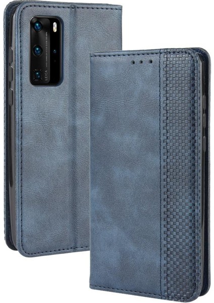Huawei P40 Pro Manyetik Kapatma Pu Deri Cüzdan Için Kılıf (Yurt Dışından)
