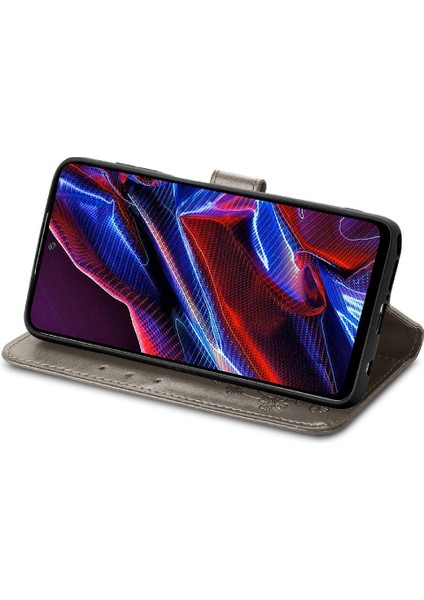 Xiaomi Poco X5 Için Kılıf Deri Kılıf Kapak Çevirin Zarif Iş Kısa (Yurt Dışından)
