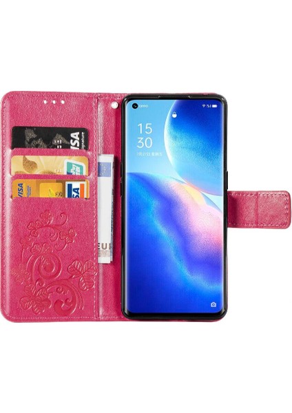 Oppo Oppo 5 Pro Için Kılıf Kısa Kayış Kapak Çevirin Deri Kılıf Dört Yaprak (Yurt Dışından) fırsatları