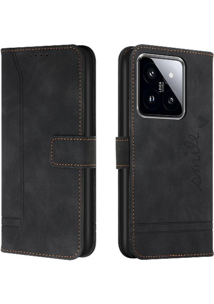 Telefon Kılıfı Için Xiaomi 14 Manyetik Kapatma Kart Yuvaları Kapak Flip Folio Pu (Yurt Dışından) indirimleri