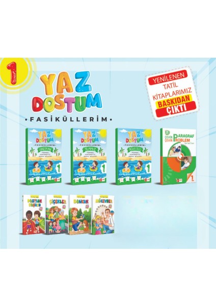 1.Sınıf Yaz Dostum Yaz Tatil Kitabı Tüm Dersler Seti