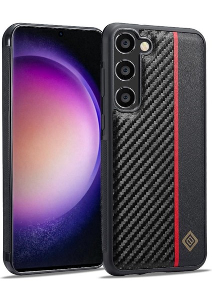 Kırmızı Dikey Çizgili Karbon Fiber Pu ile Samsung Galaxy A32 4g Için Kılıf (Yurt Dışından)
