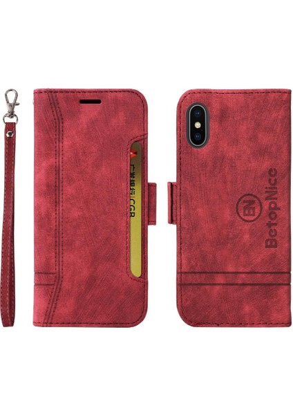 Iphone Xs Max Kart Yuvaları Için Kılıf Cüzdan Kapak Çevirin Tpu Deri Manyetik (Yurt Dışından)