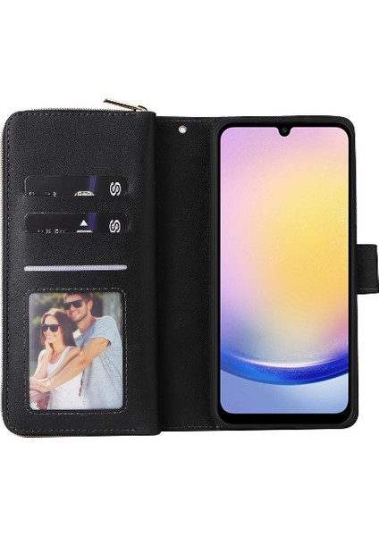Samsung Galaxy A25 Için Kılıf El Kayışı ile Fermuarlı Cebi Kapak Kılıfı (Yurt Dışından)