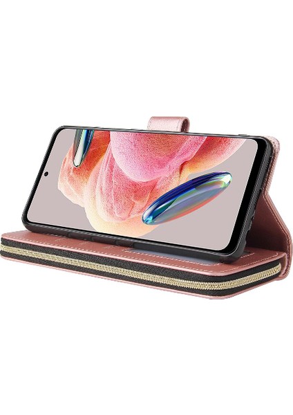 Xiaomi Redmi Için Not 12 4g Cüzdan Kılıf 9 Kart Yuvaları ile Fermuar Çevirin (Yurt Dışından)