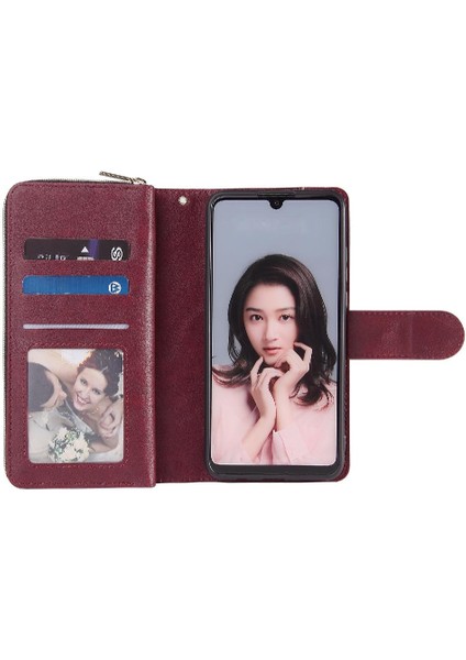 Huawei P30 Lite Için Kılıf ile 9 Kart Yuvaları ile Fermuarlı Cebi Cüzdan Durumda (Yurt Dışından) fırsatları