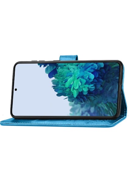 Samsung Galaxy S22 Artı Flip Kapak Için Kılıf Kısa Kayış Deri Kılıf Dört (Yurt Dışından)