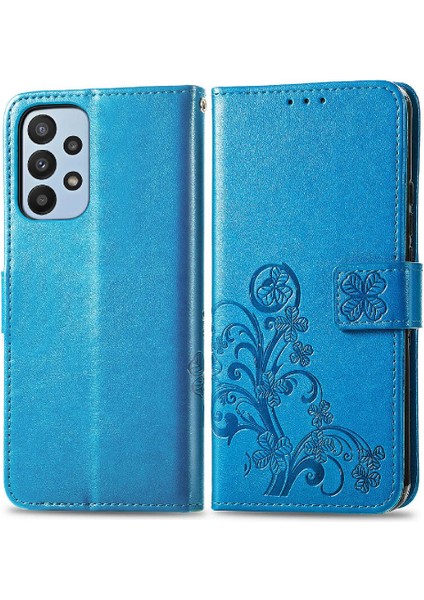 Samsung Galaxy A23 Kısa Kayış Flip Kapak Dört Yapraklı Yonca Durumda (Yurt Dışından)