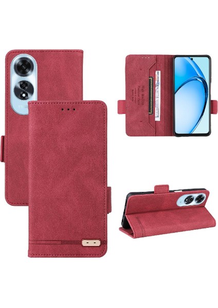 Oppo A60 4g Manyetik Karbon Fiber Deri Için Kılıf Folio Flip Case Tam (Yurt Dışından)