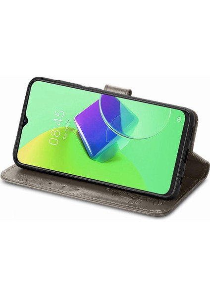 Tecno Spark 9 Pro Flip Kapak Için Kılıf Zarif Iş Kısa Kayış Dört (Yurt Dışından) modelleri