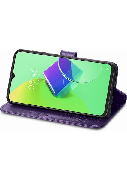 Tecno Spark 9 Pro Flip Kapak Için Kılıf Zarif Iş Kısa Kayış Dört (Yurt Dışından) modelleri