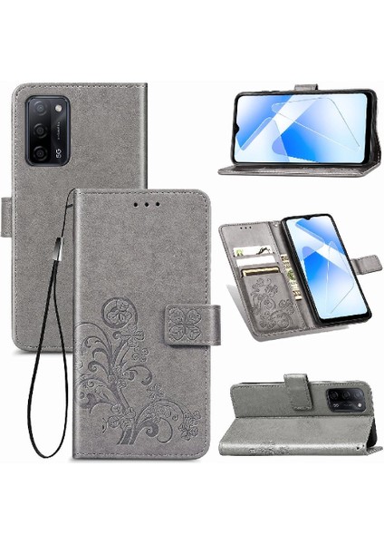 Oppo Oppo 5g Dört Yapraklı Yonca Deri Kılıf Için Kılıf Zarif Iş Çevirme (Yurt Dışından)
