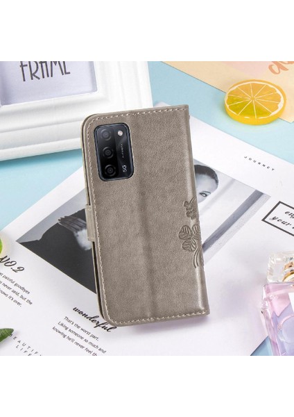 Oppo Oppo 5g Dört Yapraklı Yonca Deri Kılıf Için Kılıf Zarif Iş Çevirme (Yurt Dışından)