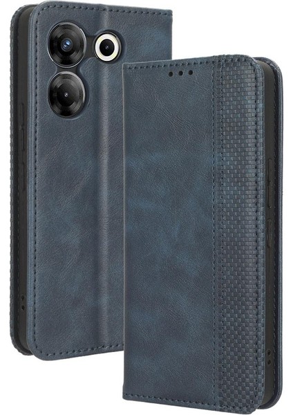 Tecno Camon 20 Pro 5g Manyetik Kapatma Cüzdan Pu Deri Için Kılıf (Yurt Dışından)