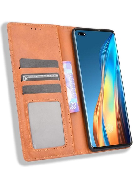 Tecno Phantom x Manyetik Kapatma Cüzdan Pu Deri Için Kılıf (Yurt Dışından)