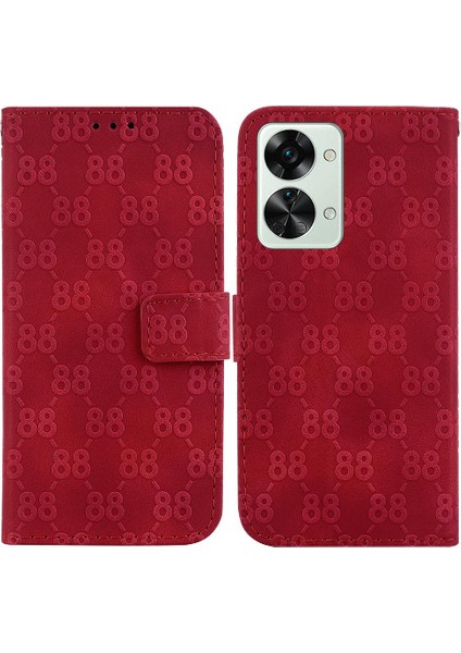 Oneplus Nord 2t Kickstand Için Telefon Kılıfı Pu Deri Kart Tutucu Çift 8 (Yurt Dışından)